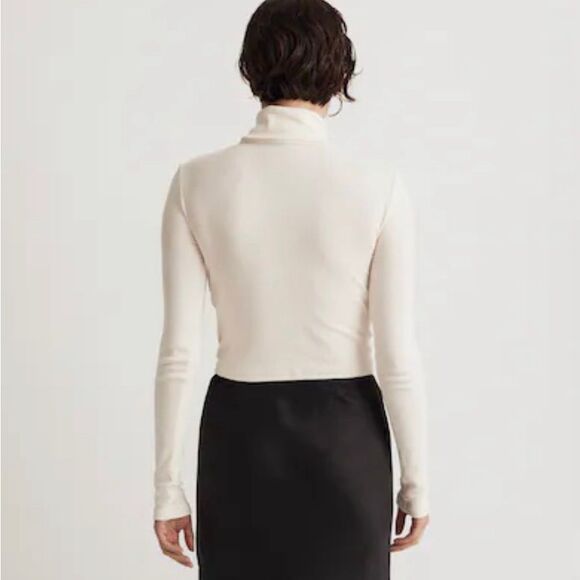 Madewell Turtleneck Long-Sleeve Tee Antique Cream NWT Size Large - Picture 6 of 6